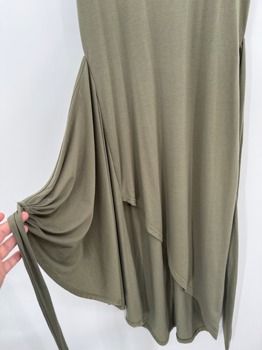 Salanta Wrap Front Tie Side Tank Dress Sleeveless Scoop Neck Bodycon Midi Dress - Picture 8 of 12